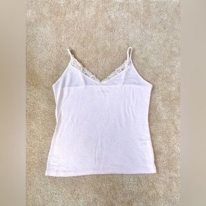 Light Pink Lace-Edge Camisole (lightly sheer)
